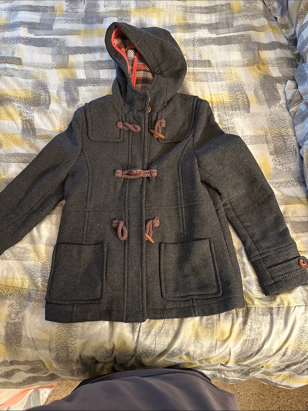 Women's Red Plaid Coat - Small